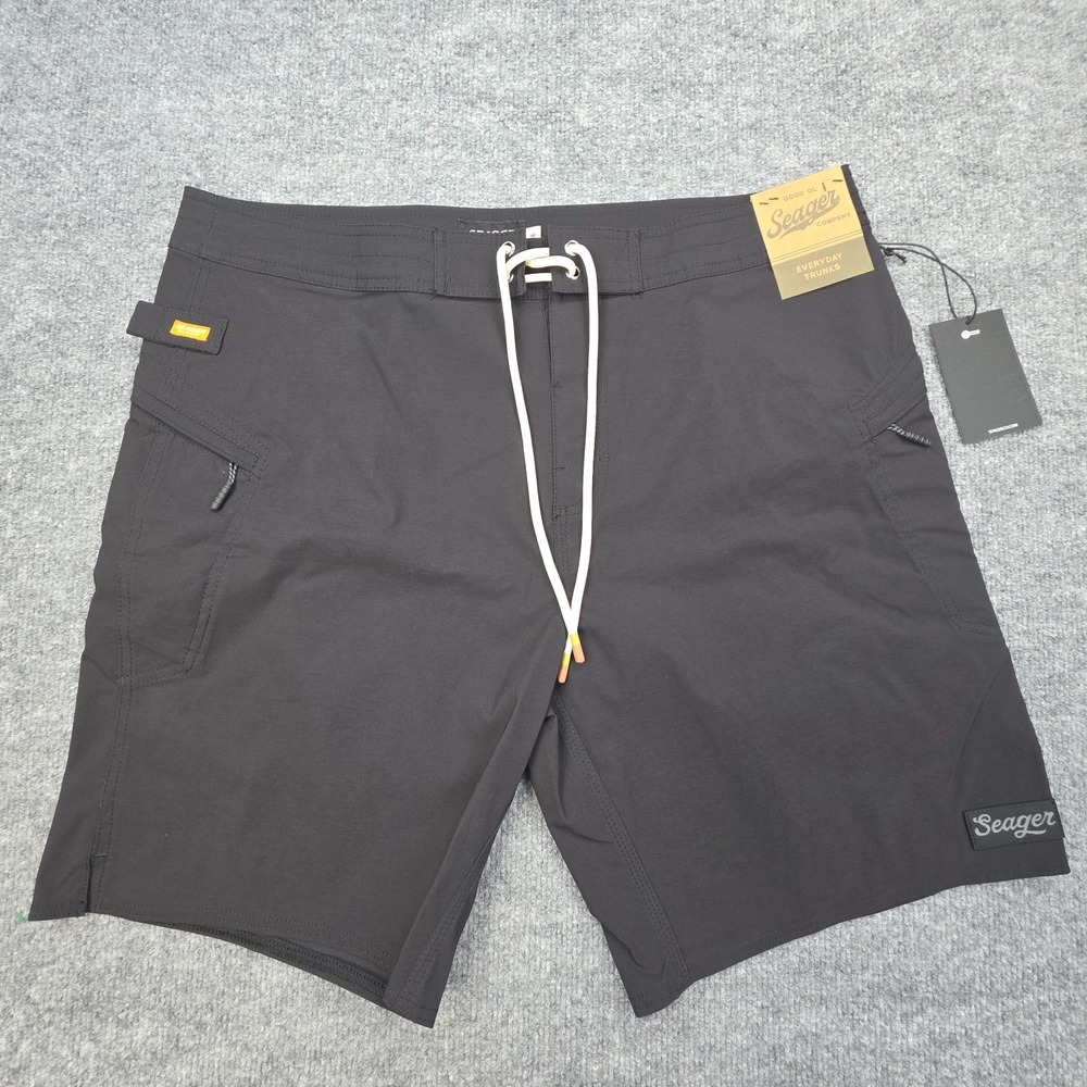 Seager Everyday Trunks Shorts Men's 36 Black Board Shorts Swim Trunks NWT
